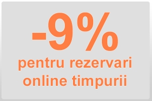 9% reducere pentru rezervari online facute din timp 